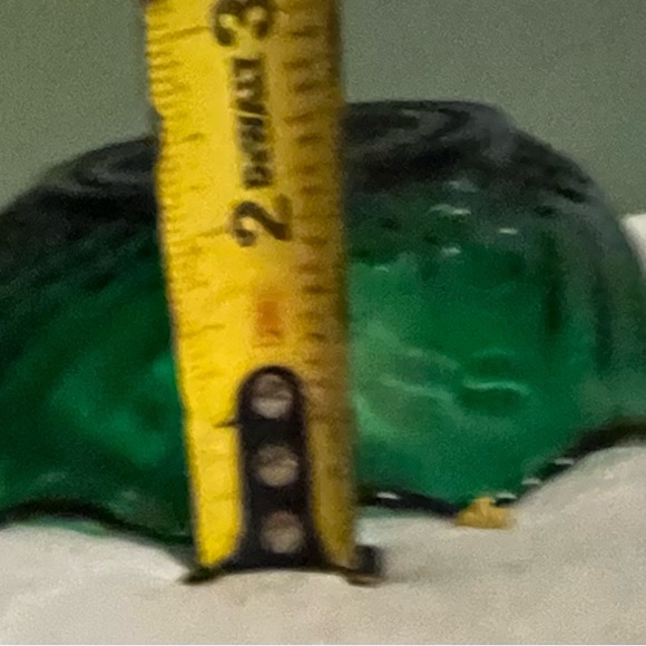 Anchor Hocking Emerald Green Glass Diamond Ruffle Candy Dish Bowl & Vanity tray - Picture 6 of 9